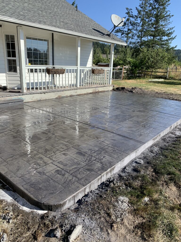 Stamped concrete patio